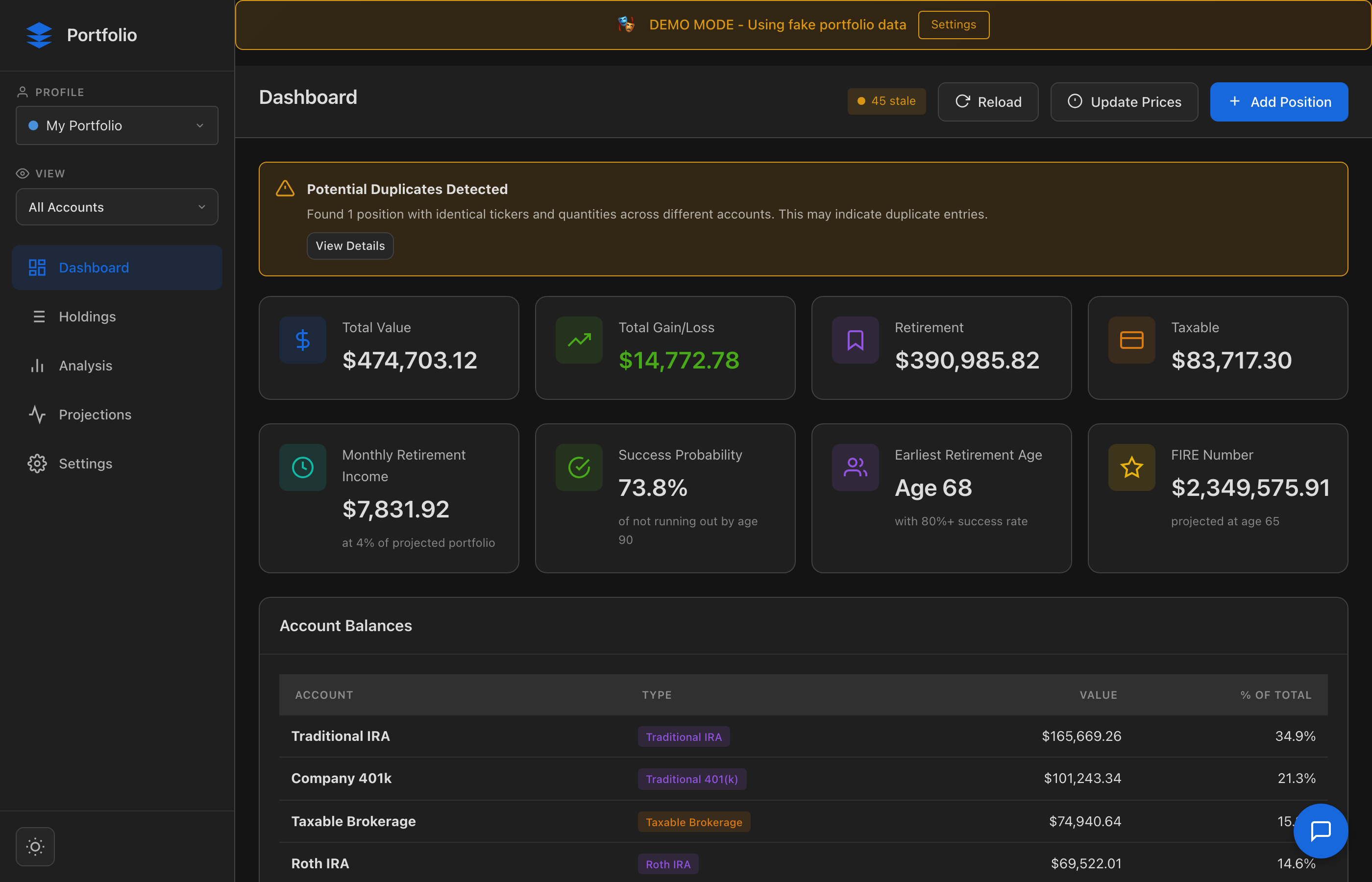 Portfolio Dashboard